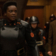 Wunmi Mosaku (as Hunter B-15) and Owen Wilson (as Mobius) in Marvel and Disney+’s Loki.